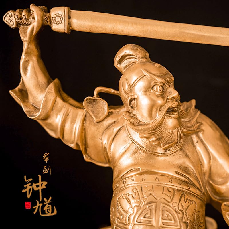 鍾馗像 Amazon.com: Usoway 发钟馗摆件黄铜天师钟馗神像铜像魁星点斗