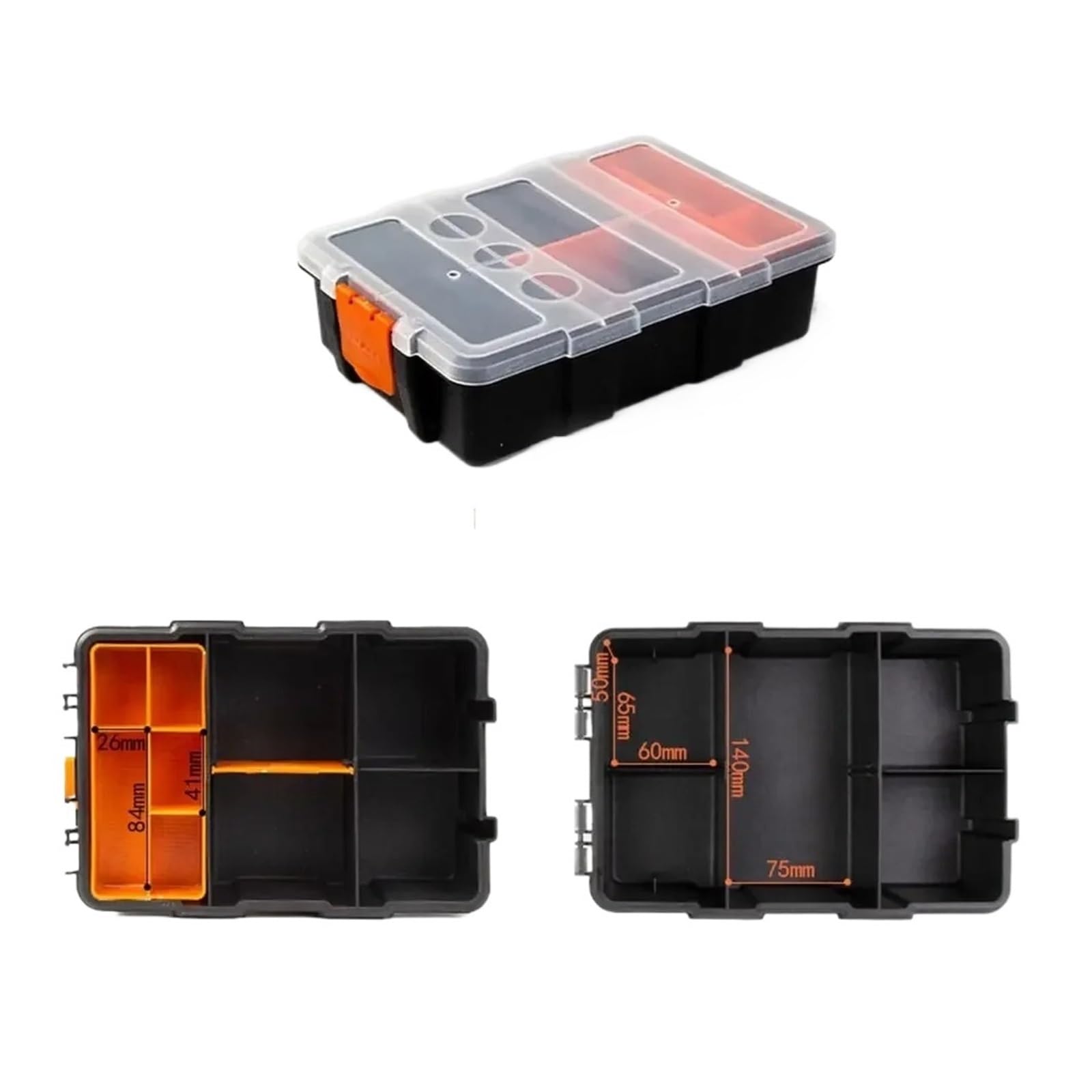 EMHSJSYVB Multi-Grid Portable Plastic Parts Toolbox Combination Screw Storage Box Metal Hardware Tool Screwdriver Repair(S)