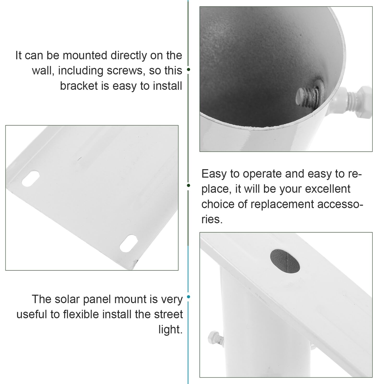 ifundom Soporte Ajustable para Panel Solar Exterior Montaje Resistente para Luces Solares Estructura Metálica Duradera para Placas Solares de Kit con Tornillos para Farolas y Alumbrado