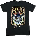 STAR WARS mens Old School Comic Graphic T-shirt T Shirt, Black, Medium US