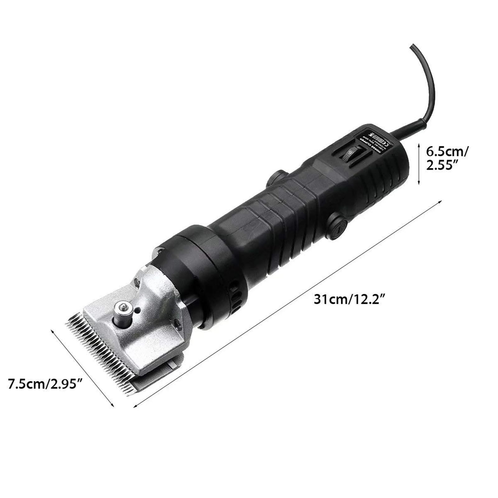 Cortadora Eléctrica para Caballos 690W Cortadora Profesional para Caballos con Ajuste de 6 Velocidades Ancho de Cuchilla 75 mm 2400 rpm Esquiladora Eléctrica para Ganado para Llamas Vacas Red