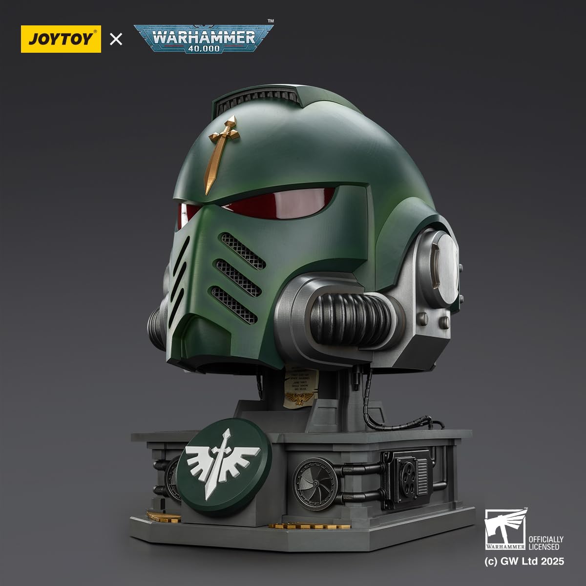 TOYVERSE JOYTOY Warhammer 40 000 Dark Angels MkX kask i stojak ekspozycyjny w skali 1:1, model postaci i figurka kolekcjonerska 15+