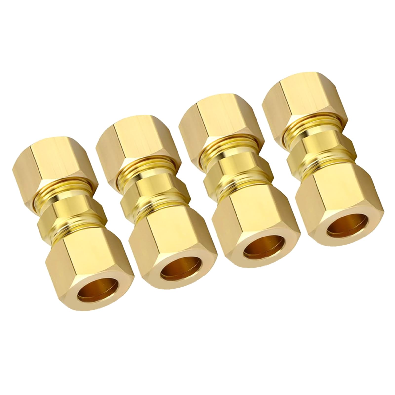 Msioytog Home Appliance Brass Compression Tube Fittings 1 / 4Inch Pipe Connector For Refrigerator Water Line Plumbing Connection Refrigerator Water Line Fittings