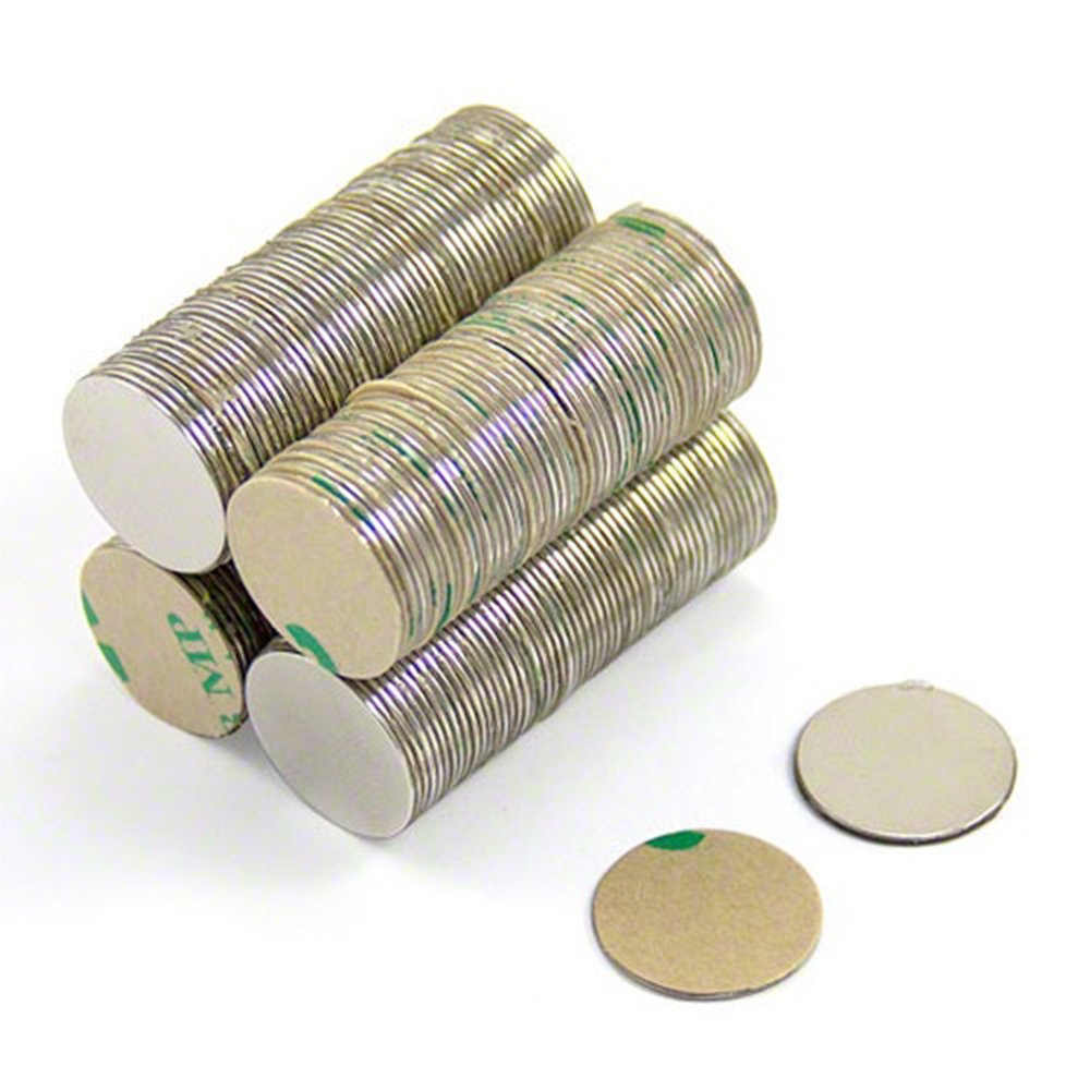 Adhesive 15mm dia x 0.5mm thick N42 Neodymium Magnet - 0.1kg Pull (North) (x200)