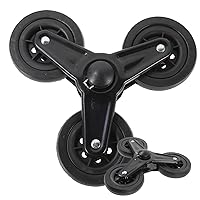 Vista 1 de Ruedas triangulares de acero inoxidable con rodamientos, ruedas resistentes para escalada de escaleras para carritos de compras y verduras, paquete