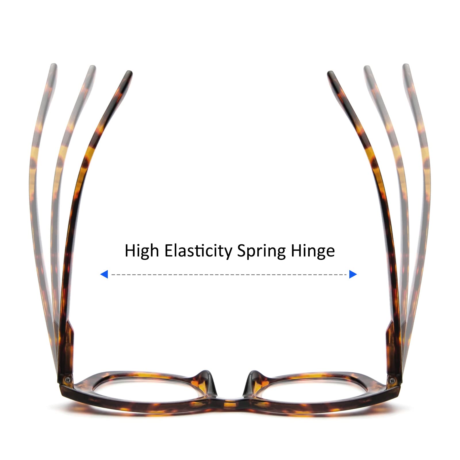 KoKoBin Confezione da 3 Occhiali da Lettura Rotondi Oversize Donna Uomo Anti Luce Blu Computer Cerniera a Molla Reader (Confezione da 3, 1)