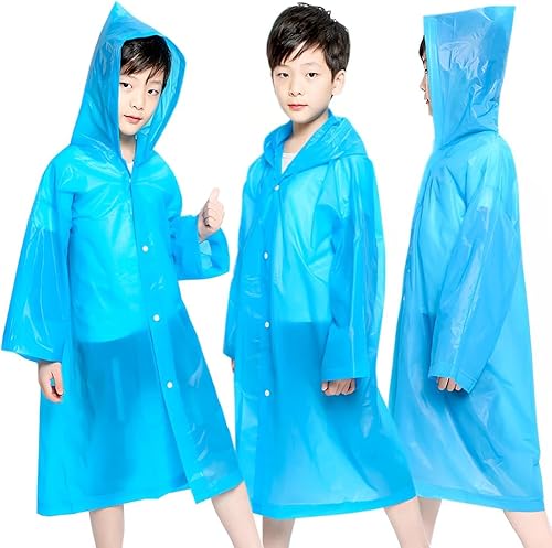 Miniatura 4 de Ponchos de lluvia impermeables para niños, paquete de 2 abrigos de lluvia reutilizables con capucha para niños y niñas, Disney, senderismo,