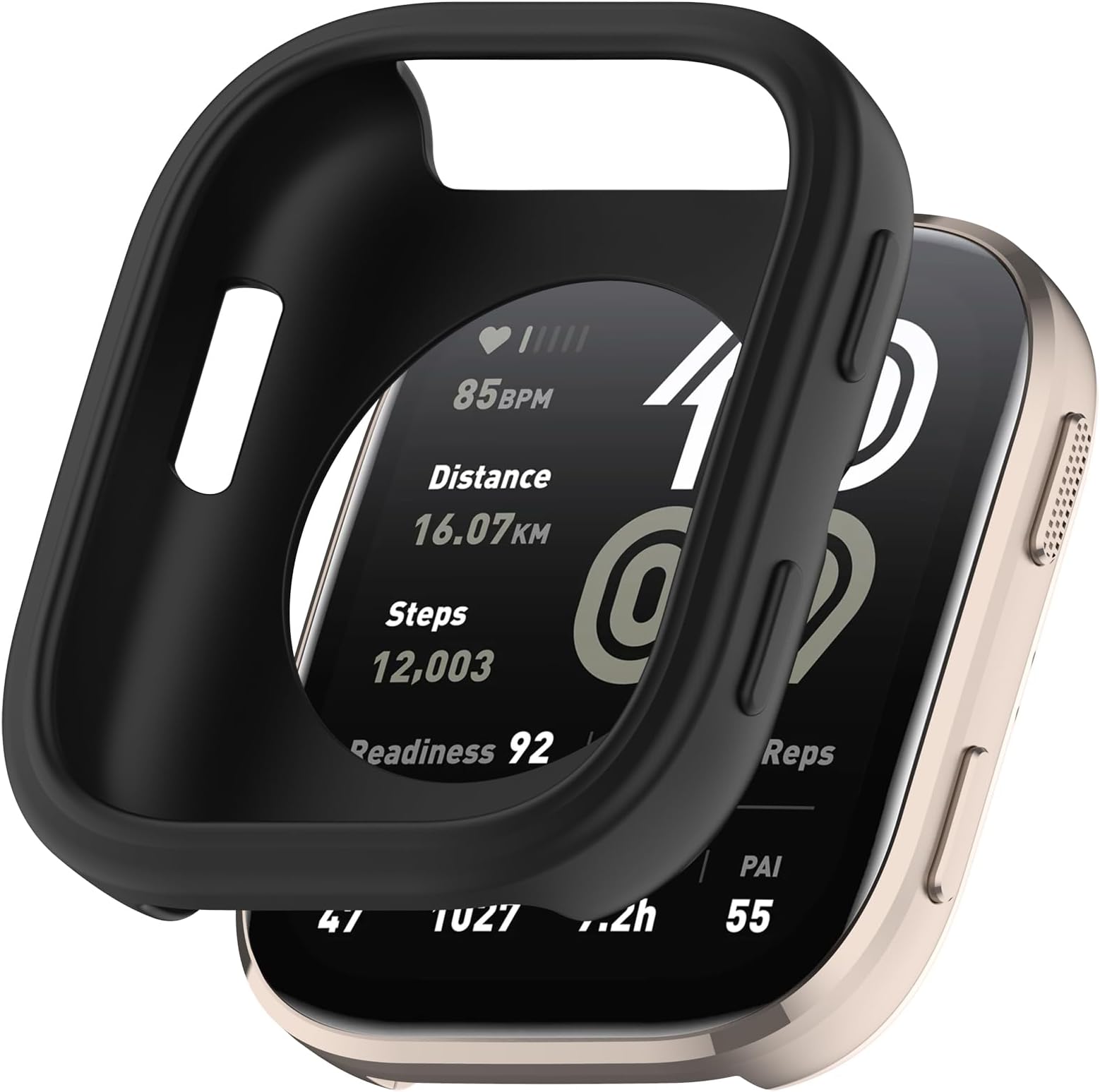 Fit for Amazfit Bip 6 Case, Soft Silicone Protective Case Bumper Sleeve Shell Frame Protector Cover for Amazfit Bip 6 A2435 Smartwatch (Black)