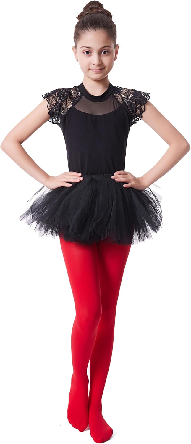 Frola Tights for Girls 40 Denier Semi Opaque Soft Pantyhose Ballet Dance Panty Footed Tights - Image 5