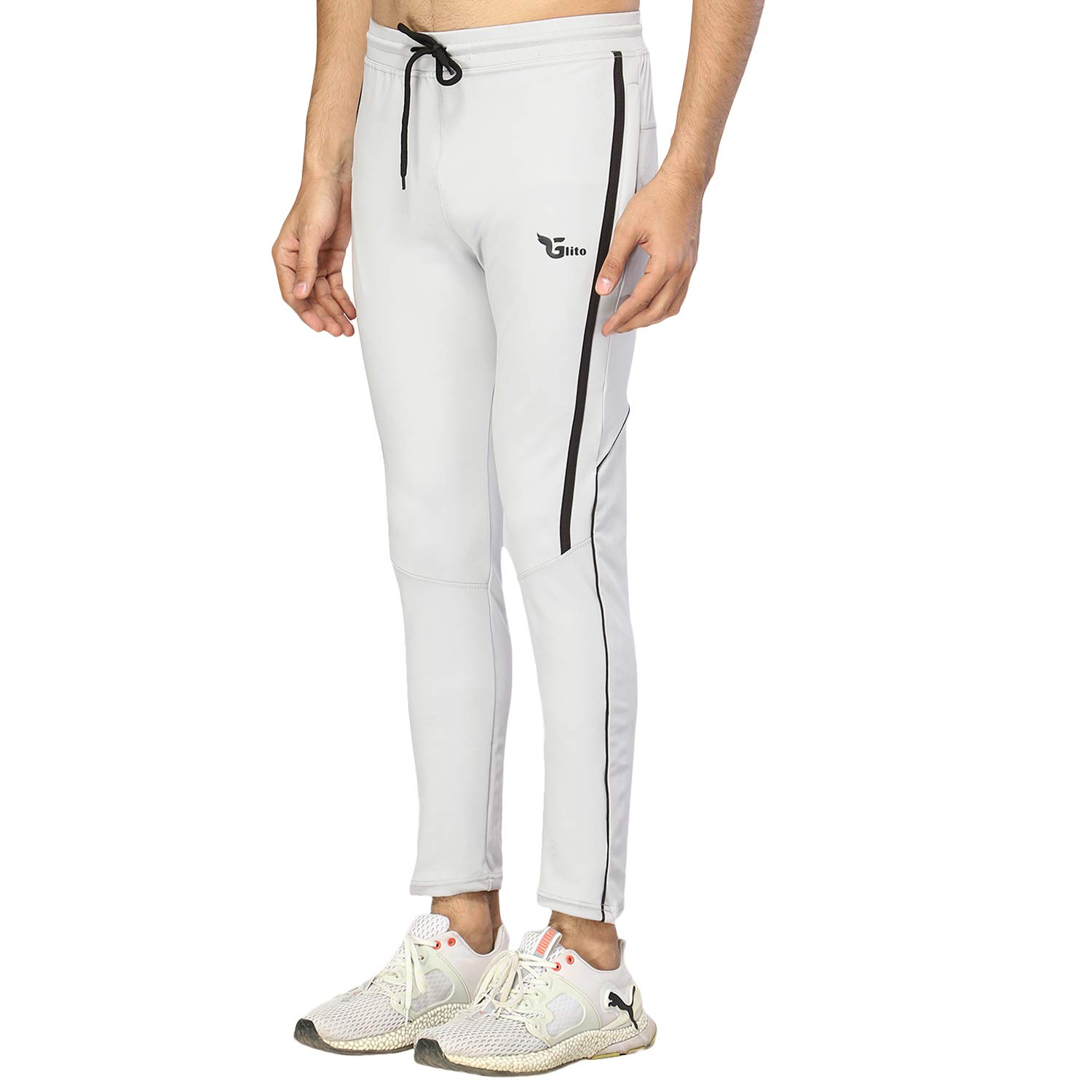 glito Men s Regular Fit Track Pants Sports Wear Lycra Jogger Lower for Gym & Yoga Wear (Grey Color)-picture-37