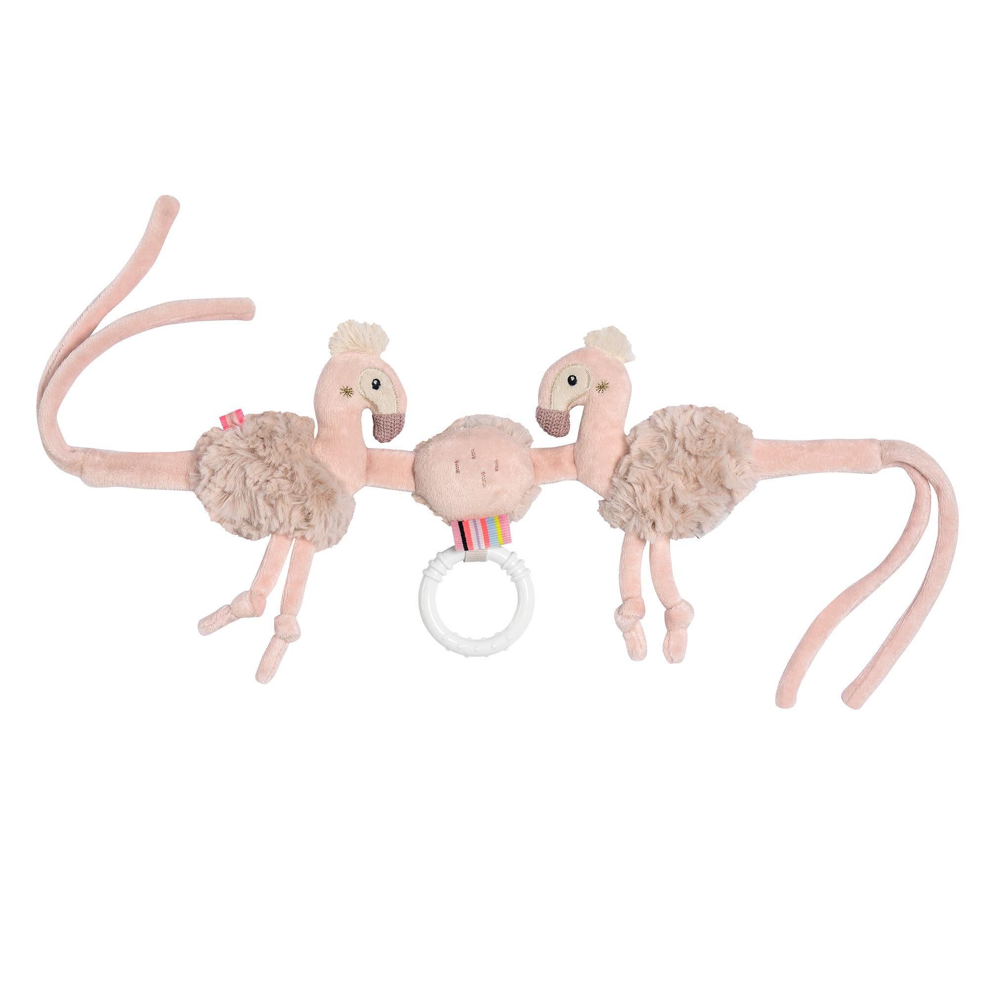 Fehn Kinderwagenkette Flamingo – Mobile-Kette mit niedlichen Flamingo-Figuren zum flexiblen Aufhängen an Kinderwagen, Babyschale, Bettchen, Wiege, Spielbogen für Babys und Kleinkinder ab Geburt