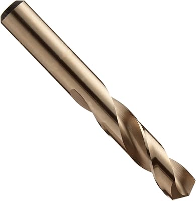 Chicago Latrobe 559 Cobalt Steel Short Length Drill Bit, Gold Oxide Finish, Round Shank, 135 Degree Split Point, 1/8