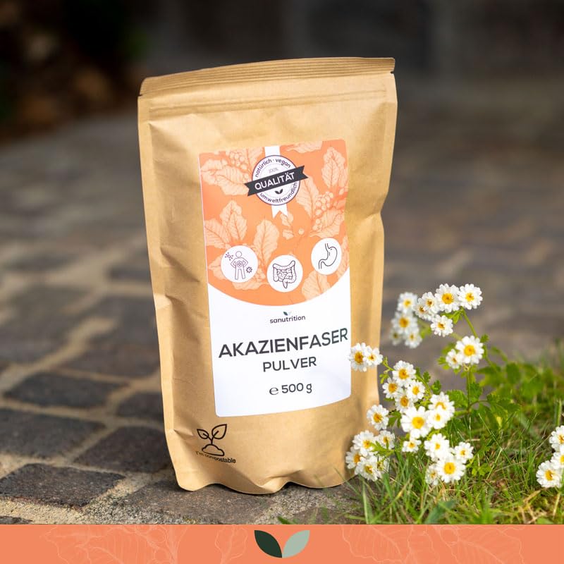 Akazienfaser Pulver | 500 g Beutel |  80% lösliche Ballaststoffe | Markenrohstoff Fibregum™ | Darmflora | vegan, glutenfrei und fructosefrei