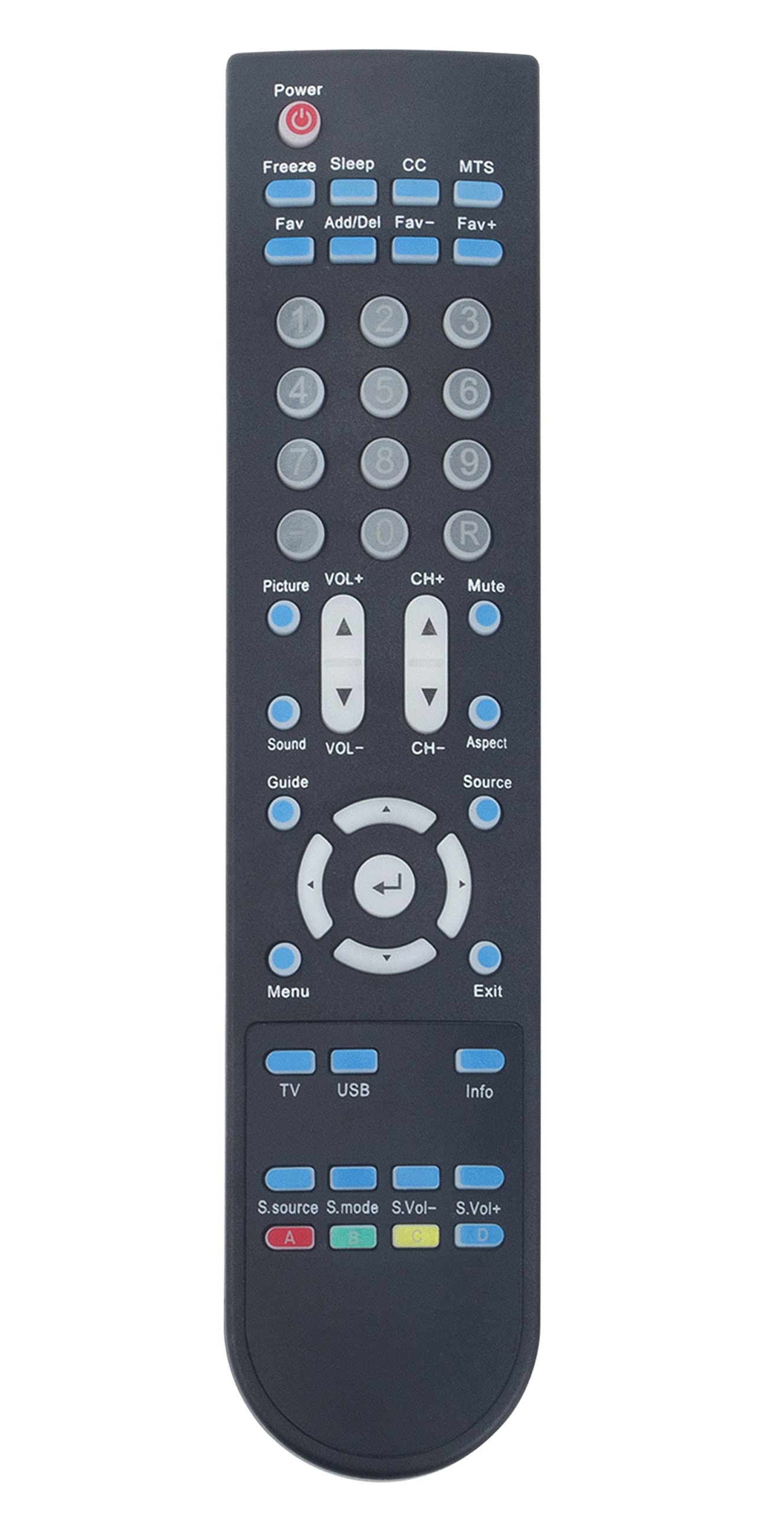 KR007B008 Remote Replacement for Sceptre TV X409BV-FHD E320BV-FHDD E420BV-F120 E425BVFHDD E465BV-FHDD X505BV-FHD X405BV-FHDU X408BV-FHDU X505BV-FHD X508BV-FHD X505BV-FHDU X508BV-FHDU X402BV-FHD X405BV