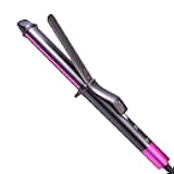Curling Iron, 1 1/4 Inch Hair Curling Wand with Ceramic Coating, Professional Hair Curler, Fast Heating up to 430°F, Wide Voltage for Worldwide, 60 Mins Auto Off, Magenta