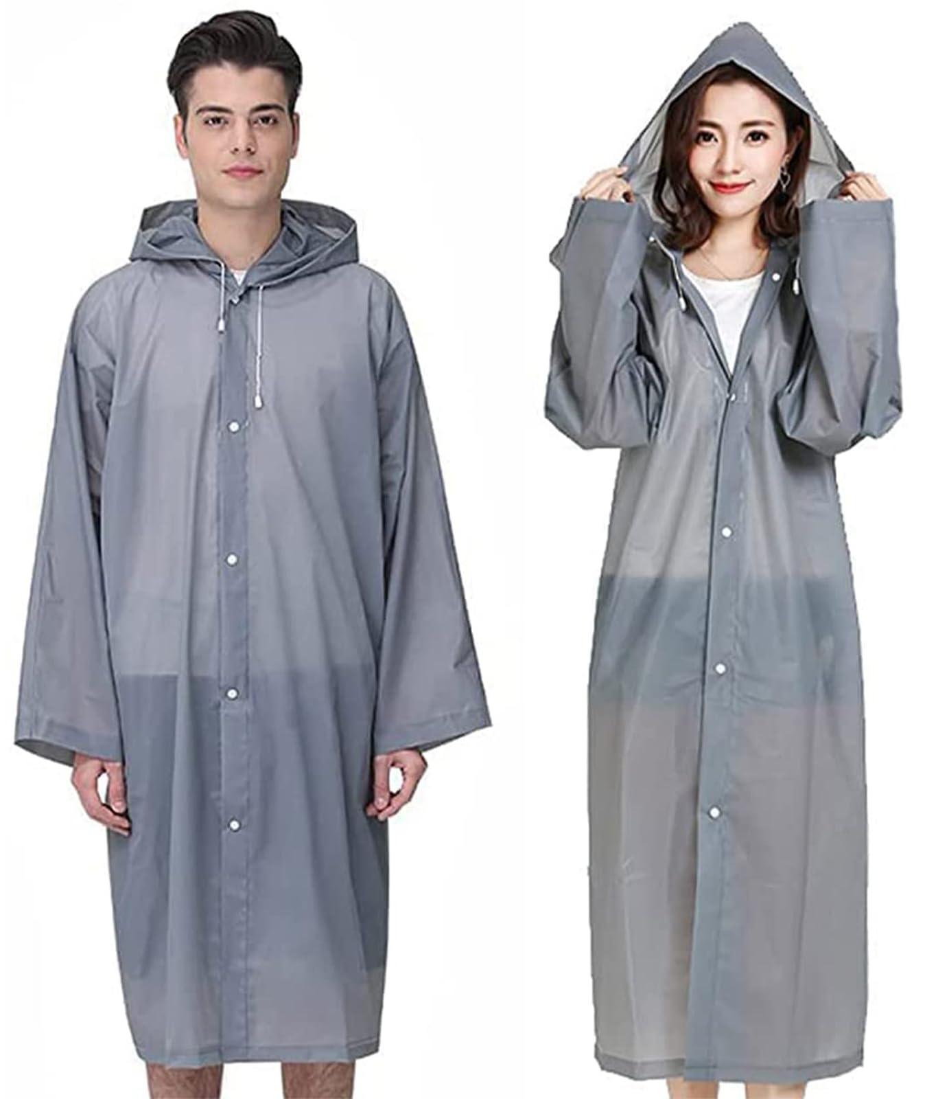 GUKOY2 Pack Rain Ponchos Sports EVA Reusable Rain Ponchos with Hood for Men and Women