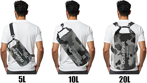 Miniatura 9 de Dry Bag impermeable para mujeres, 5L10L20L Roll Top ligero seco bolsa de almacenamiento mochila para viajes, natación, canotaje, kayak, camping y