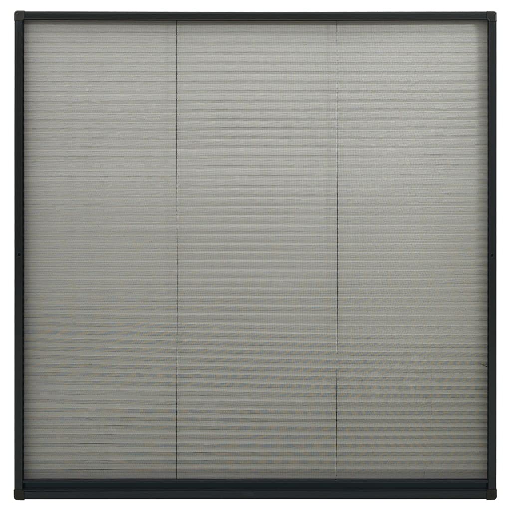 Insektenschutz-Plissee für Dachfenster, Alu Anthrazit 120x120 cm, hält Fliegen und Mücken fern, lässt frische Luft durch das Gewebe, einfache Montage