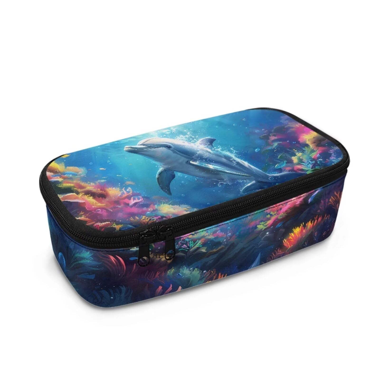 COEQINE Novelty Pencil Case with Dolphin Animal Pencil Pouch for Boys 8-12 Age Pencil Case Large Capacity Pencil Pouch Pen Bag for School Teen Girl Boys Men Women — image 1