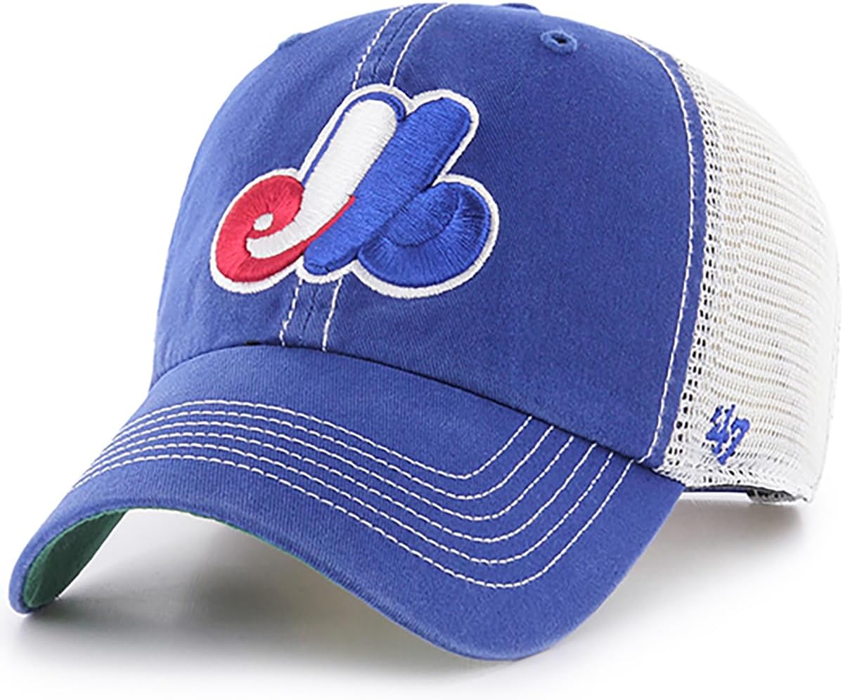 47 MLB Trawler Primary Logo Cooperstown Mesh Trucker Clean Up Adjustable Hat, Adult One Size Fits All