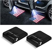 Vista 9 de 2 Piezas Luces Universales para Puertas de Automóvil Proyector de Logo, Proyección de Puerta Automática Luz LED Inalámbrica de Bienvenida