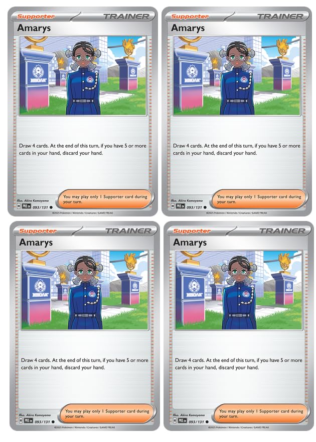 Amarys 093 131 Prismatic Evolutions Pokemon Trainer Card Lot x4 Card Set