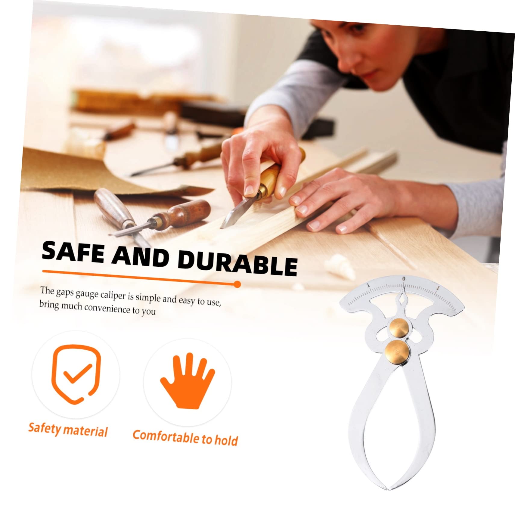 OUNONA Feeler Gauge Set Gaps Measurement Tool Inner/outer Diameter Caliper Stainless Steel Easy to Use