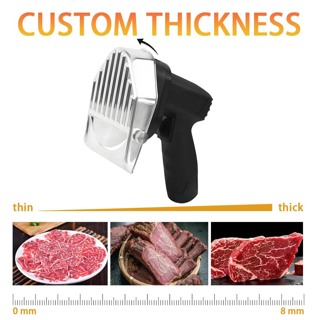 Cuchillo eléctrico para Kebab, Cortador de shawarma, Grosor de Corte Ajustable de 0 a 8 mm, Capacidad de Corte de 60 kg/h para carnicerías y restaurantes. Wireless