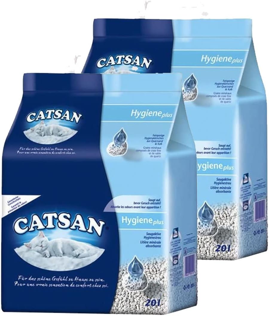 Catsan Hygiene nicht klumpendes Katzenstreu, 2 Packungen (2 x 20l