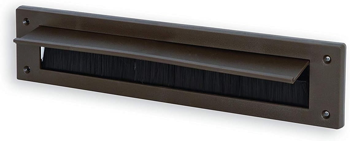 Stormguard 06SR0160000B Internal PVC Letter Box Brush Cover with Flap - Brown