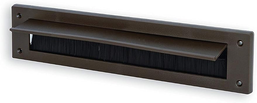 Stormguard 06SR0160000B Internal PVC Letter Box Brush Cover with Flap - Brown