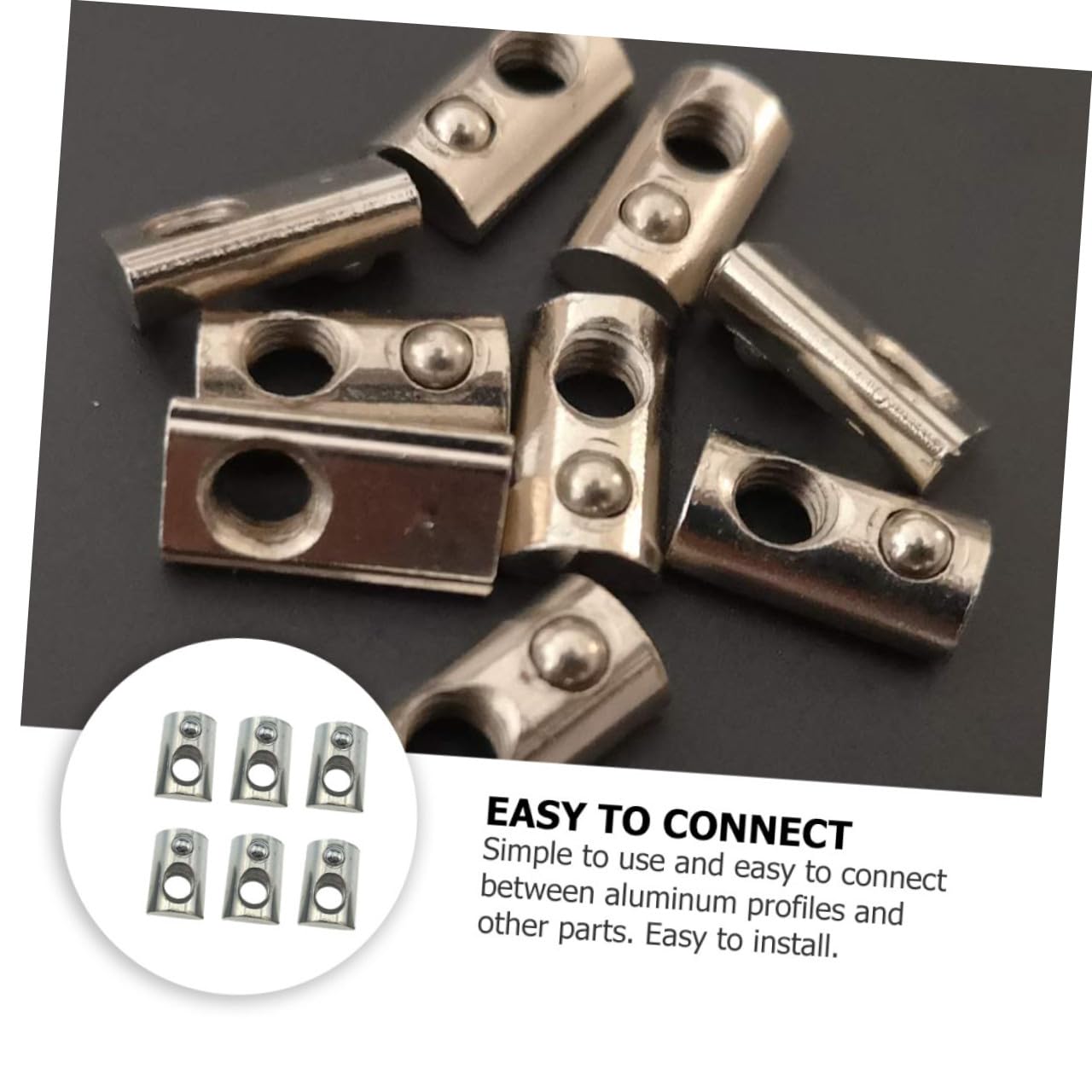 100pcs Carbon Steel Spring Loaded T Nut for T Slot Aluminum Profiles and Fasteners for Printers and DIY Projects