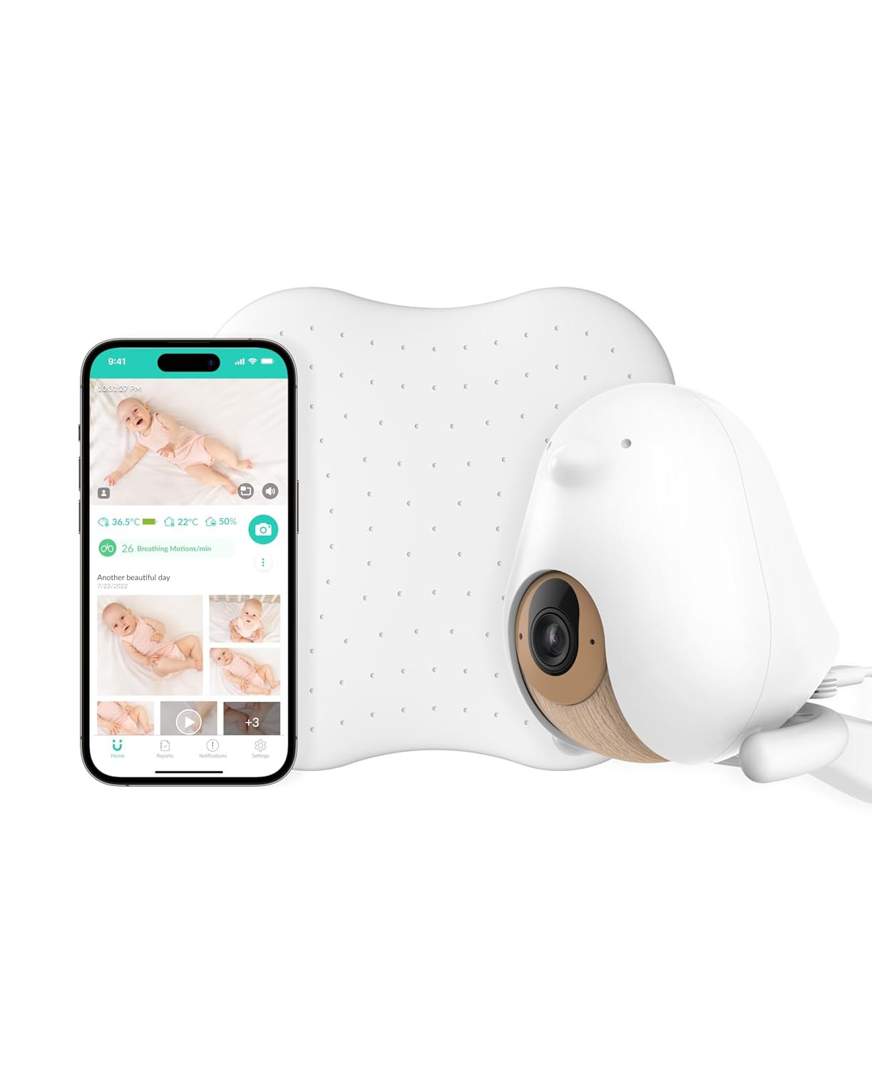 CuboAi Sleep Sensor Pad - Sensore Movimento Bambino | Con Avvisi AI, Per Baby Monitor CuboAi - Foto 3