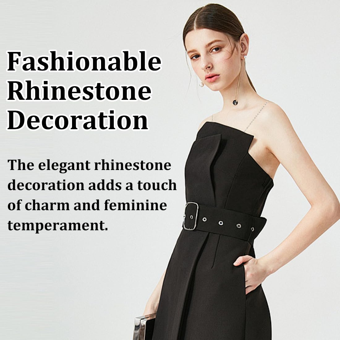 4 Pezzi Spalline per Reggiseno con Strass, Spallacci Regolabili, Antiscivolo ed Elegante, Perfetto per Abiti e Top, Ideale per Matrimoni ed Eventi