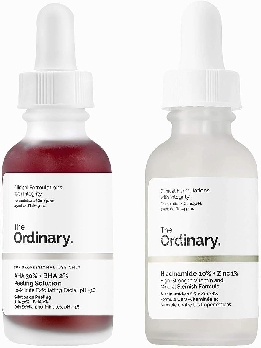 – Niacinamide 10% + Zinc 1% (30ml) & AHA 30% + BHA 2% Peeling Solution, 30ml
