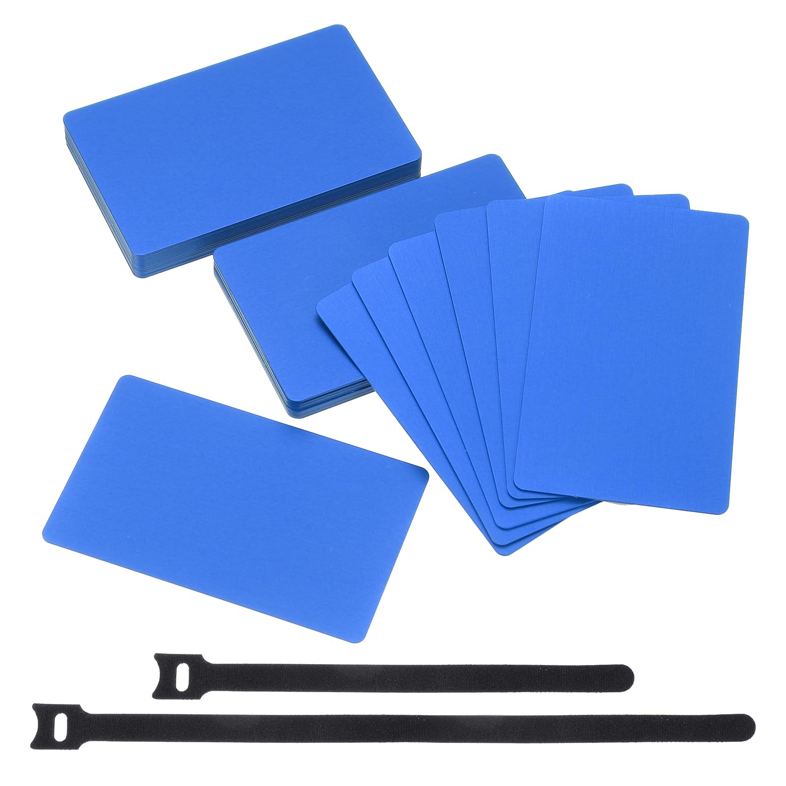 MECCANIXITY Metal Business Card 0.8mm 3.39 x 2.13 Inch Blank Thick Aluminum Engraving Blanks Card for Office Name Cards DIY Gift Cards Dark Blue 30 Pcs