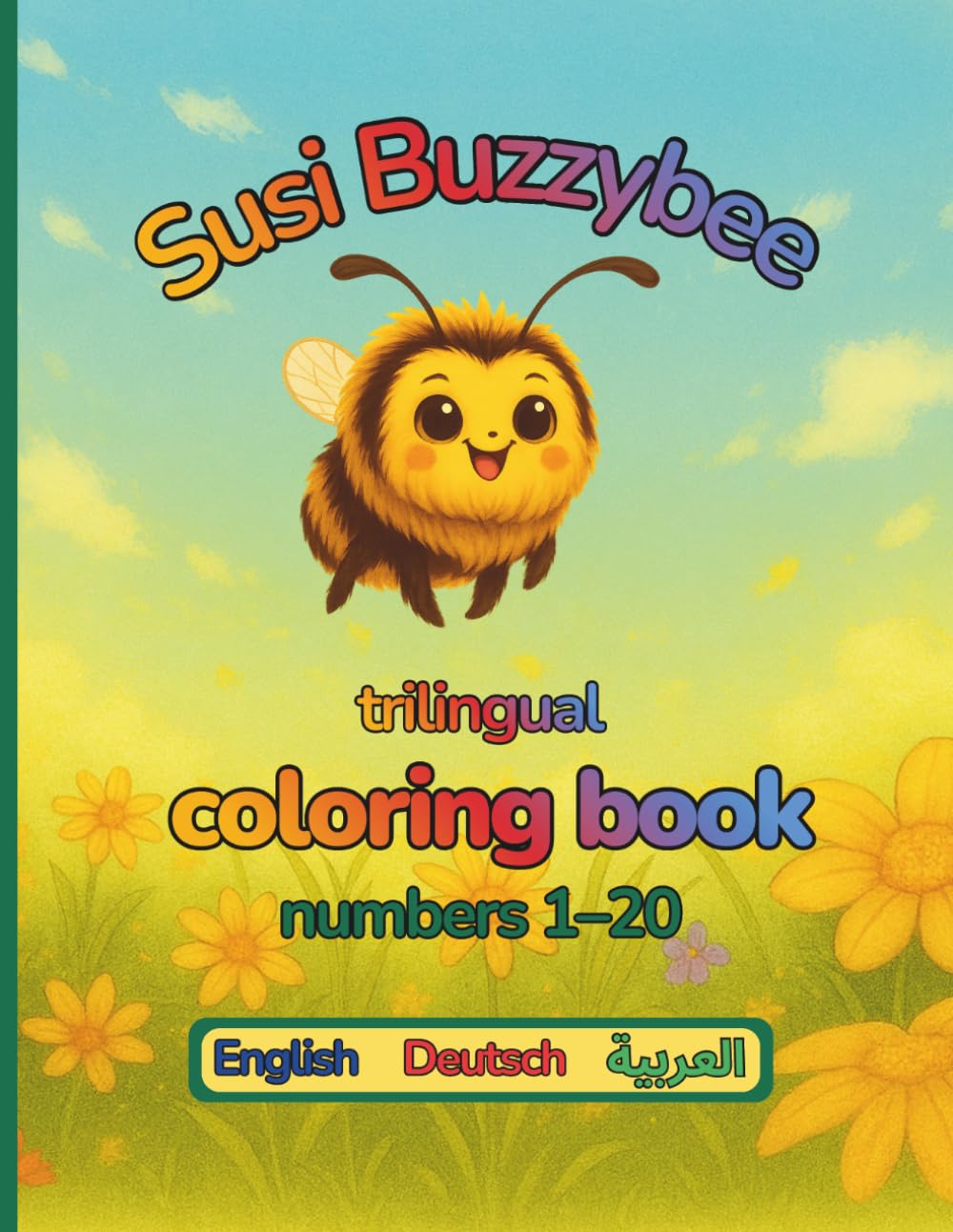 Susi Buzzybee, numbers 1-20 English/German/Arabic: trilingual coloring book (Susi Humselbrumm)