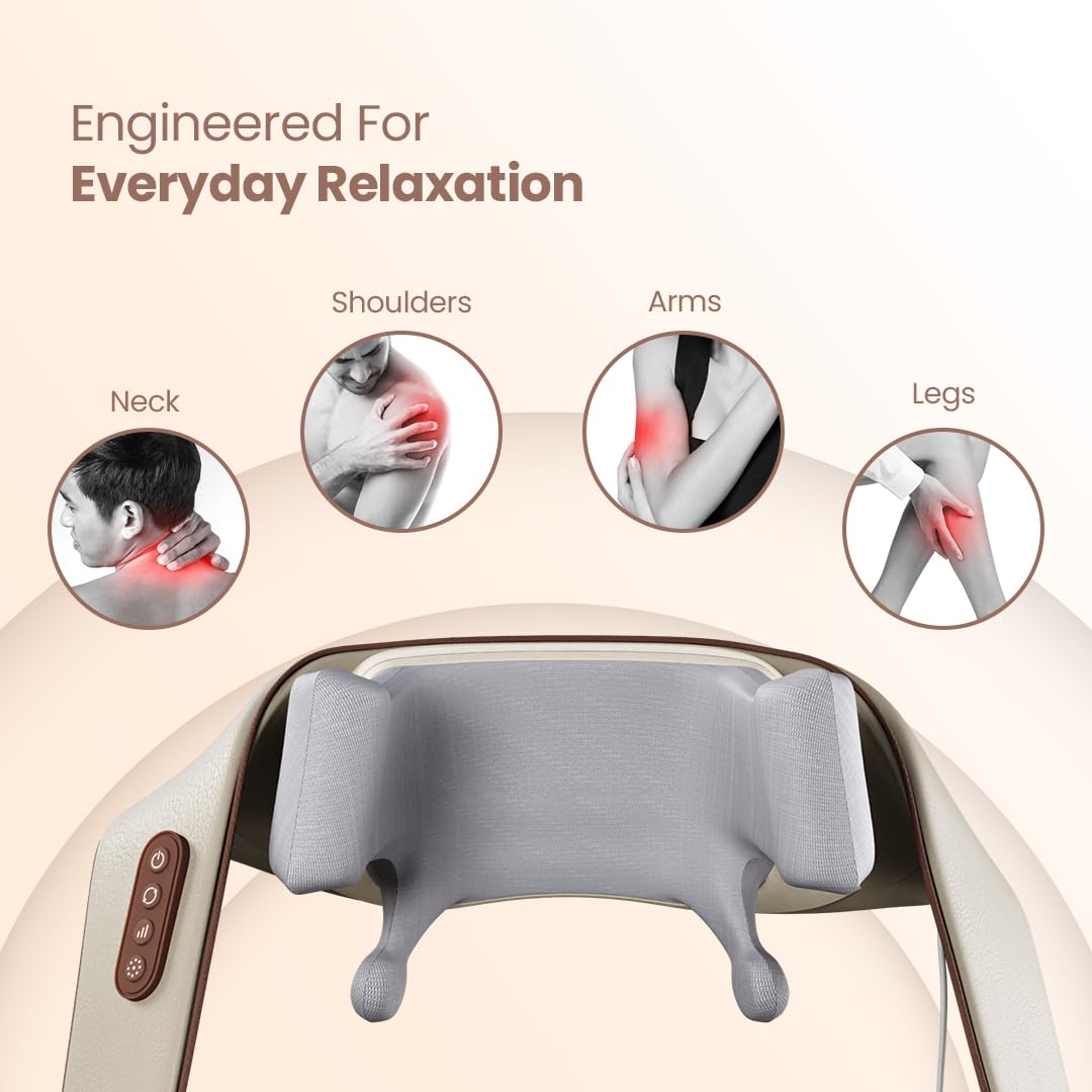 UltraCare PRO UNIQ Neck and Shoulder Massager | 4D Kneading Shiatsu Massage with Heat Therapy | 6 Massage Heads, 5 Modes & 3 Speeds | Cordless & Rechargeable for Pain Relief & Relaxation 2