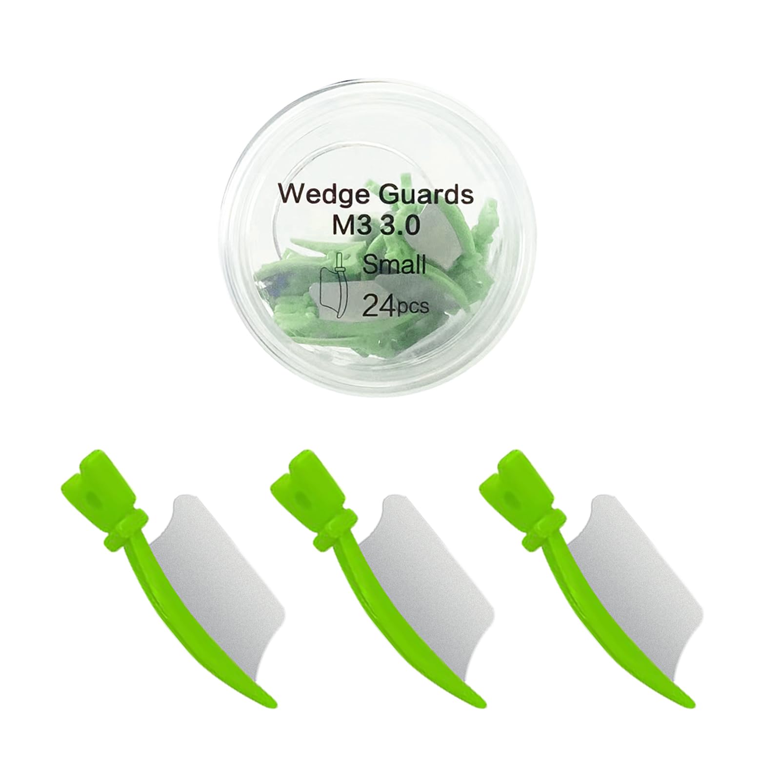 Dental Wedge Knife, Dental Interproximal Plastic Wedge, Dental Wedge Guard with Metal, Dental Plastic Wedges Orthodontic Matrix Wedges for Teeth Interproximal Area. (Green S)
