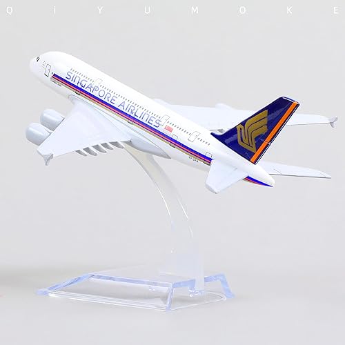 Miniatura 4 de Airbus A380 Singapore Airways 1400 Modelo de avión de metal fundido a troquel con soporte Sky Jumbo Airliner Modelo Avión Pantalla de aleación Kit