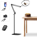 10" Overhead Phone Mount with Ring Light, 360° Circle Light - CRI >95 & Adjustable 70" Height, Selfie Ring Light Tripod for Photography, Live Streaming, Camera, Cooking and Content Creation