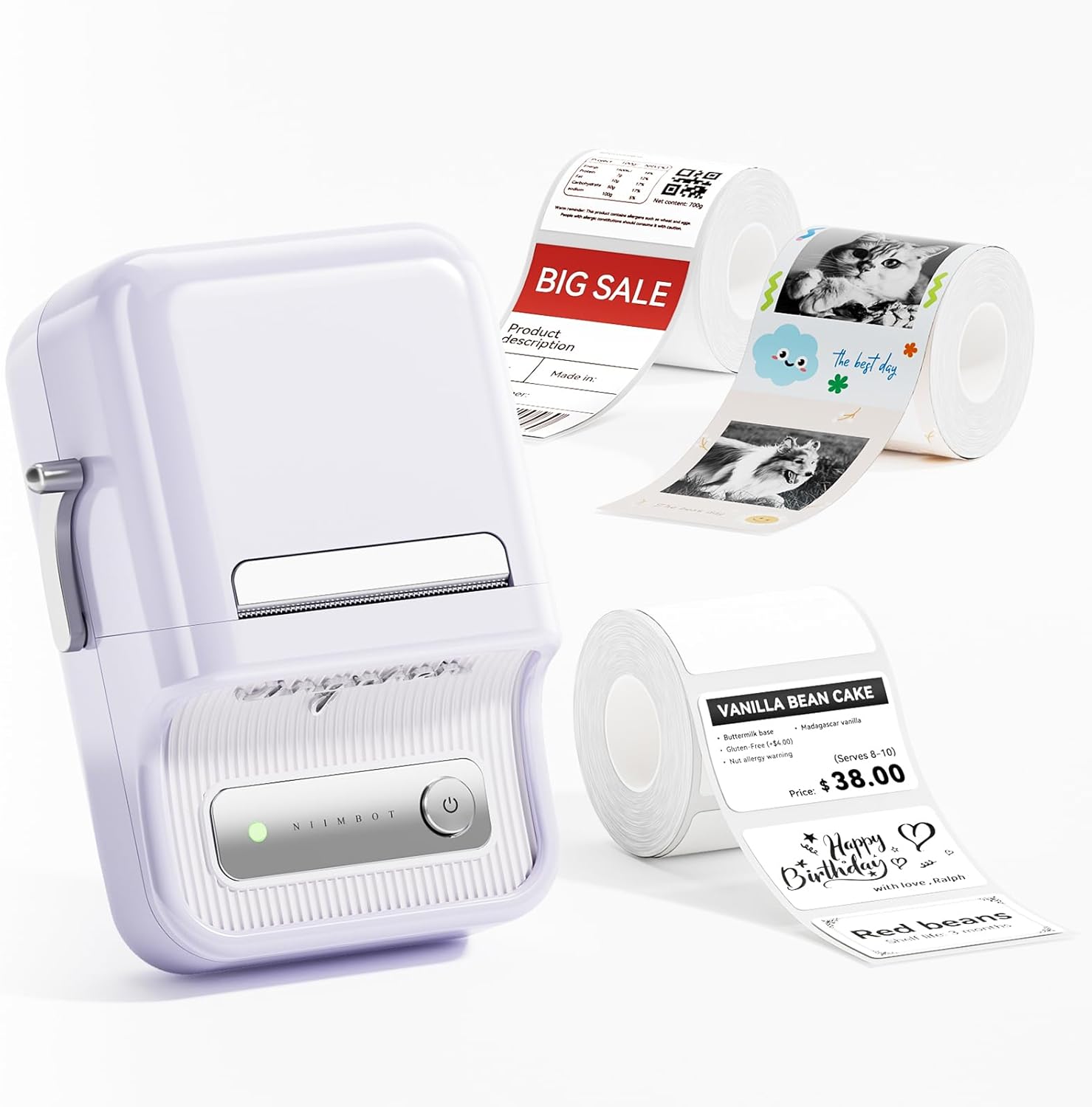 NIIMBOT B21 Pro Label Maker with 3 Roll Labels,300DPI HD Thermal Printer