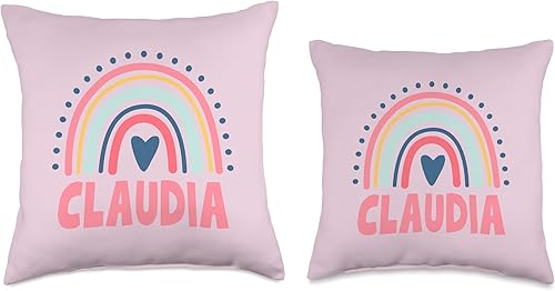 Miniatura 3 de Idea Regalo Personalizzata con Nome Gifts Idea Claudia Name Custom Woman Myth Legend Pink Birthday Party Throw Pillow, 18x18, Multicolor