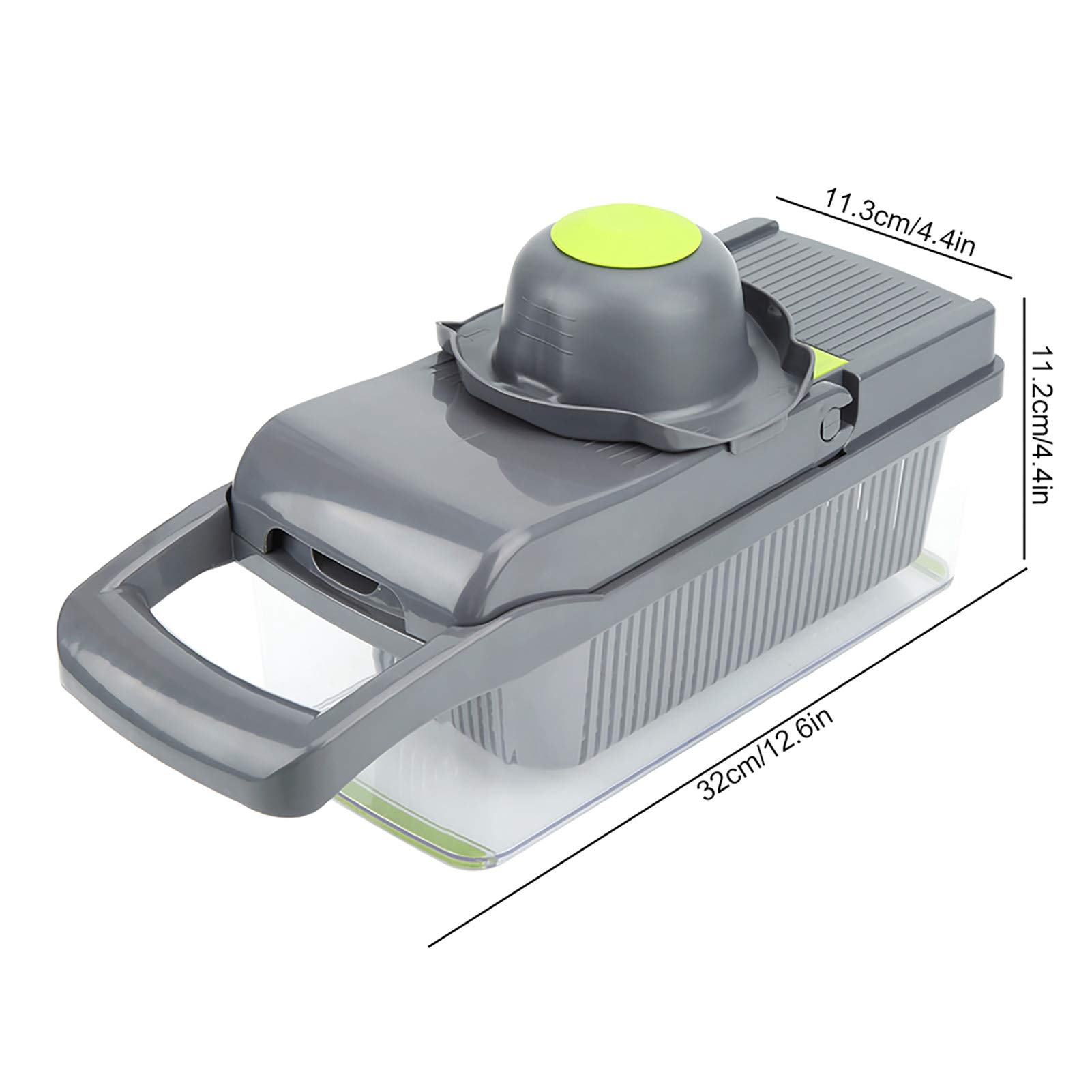 Tagliaverdure Manuale 7 in 1 Utensile da Multifunzione con Lame Intercambiabili per Affettare Grattugiare a Dadini Base Antiscivolo Facile da Pulire Gadget da Domestica