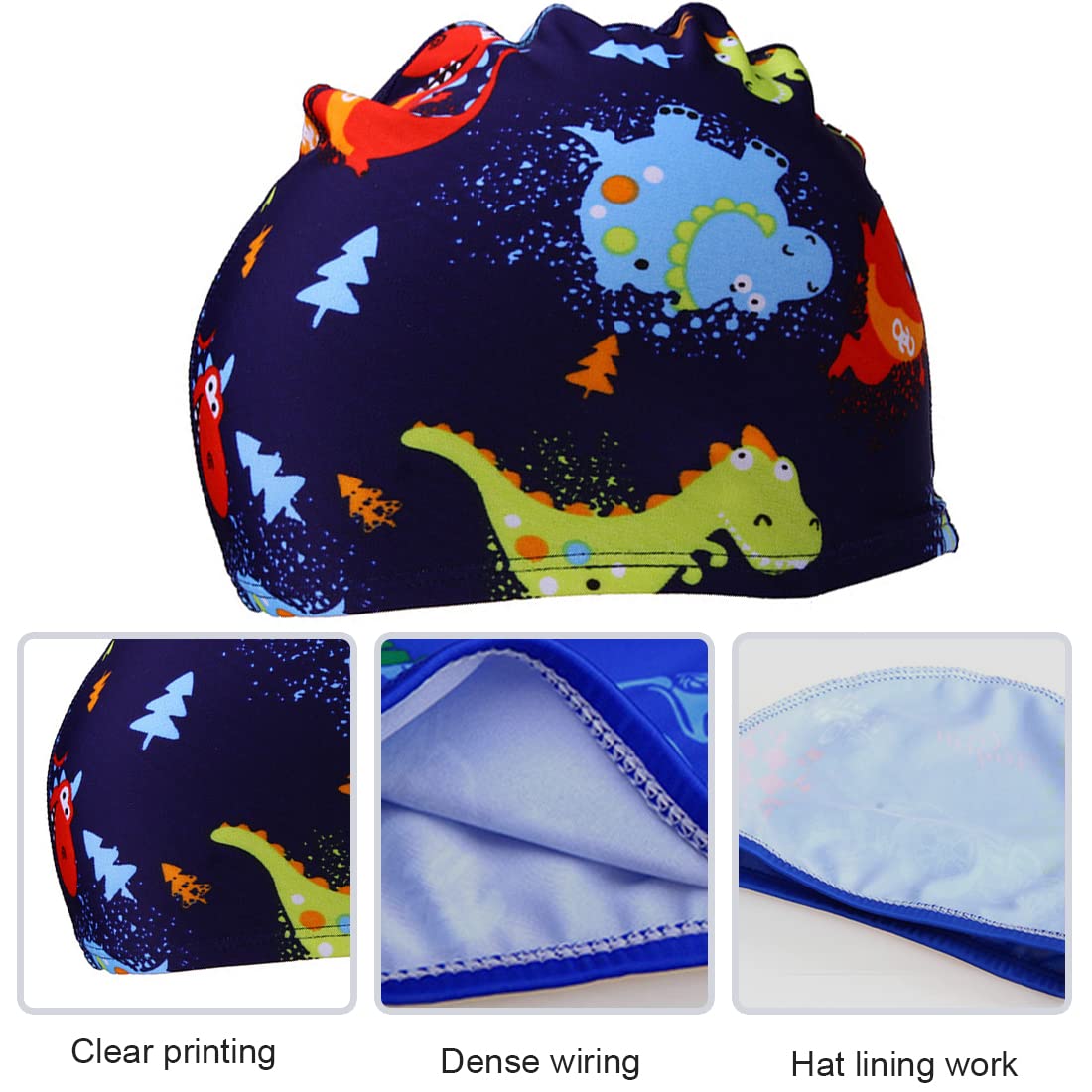 Gorro de natación para bebé y niña tiburón monstruo