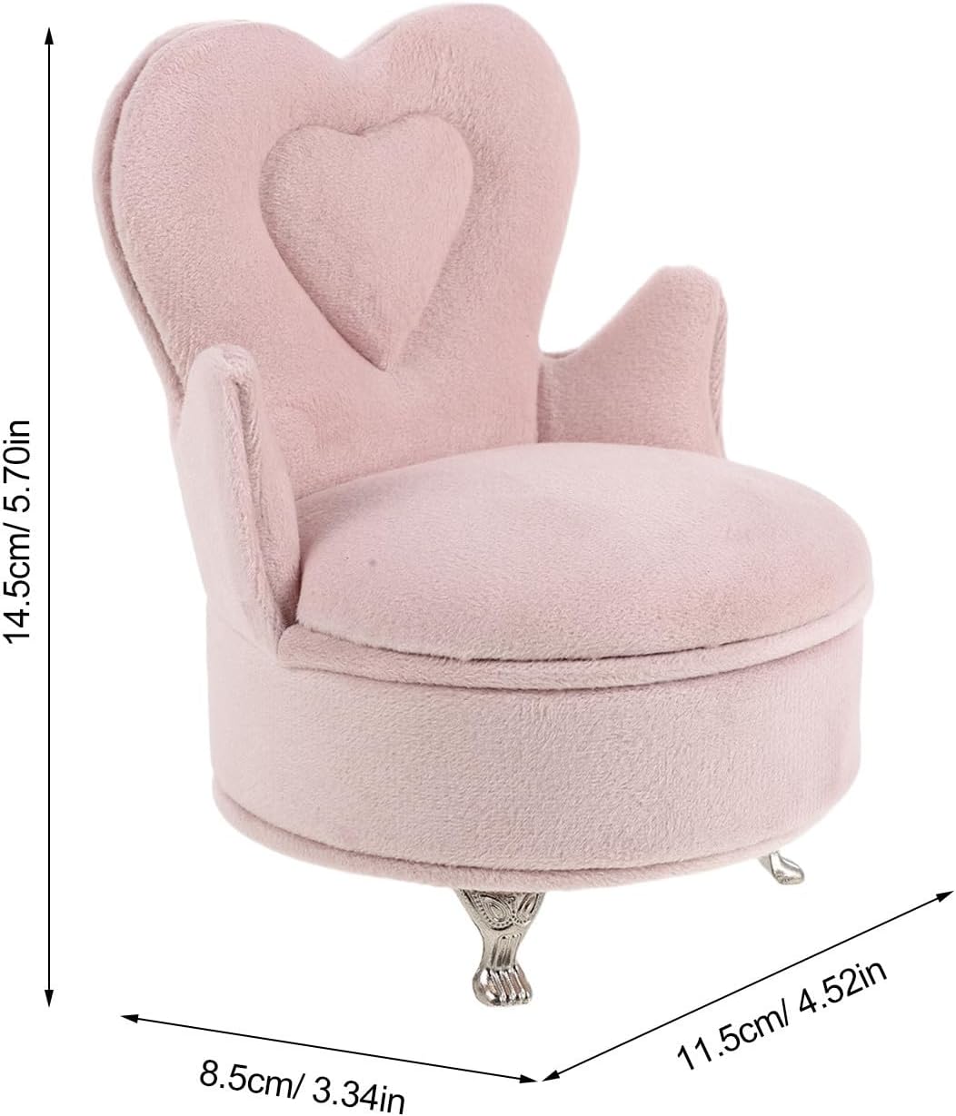 Pink Couch Jewelry Box Compact Portable Storage for Travel Bedside image 2