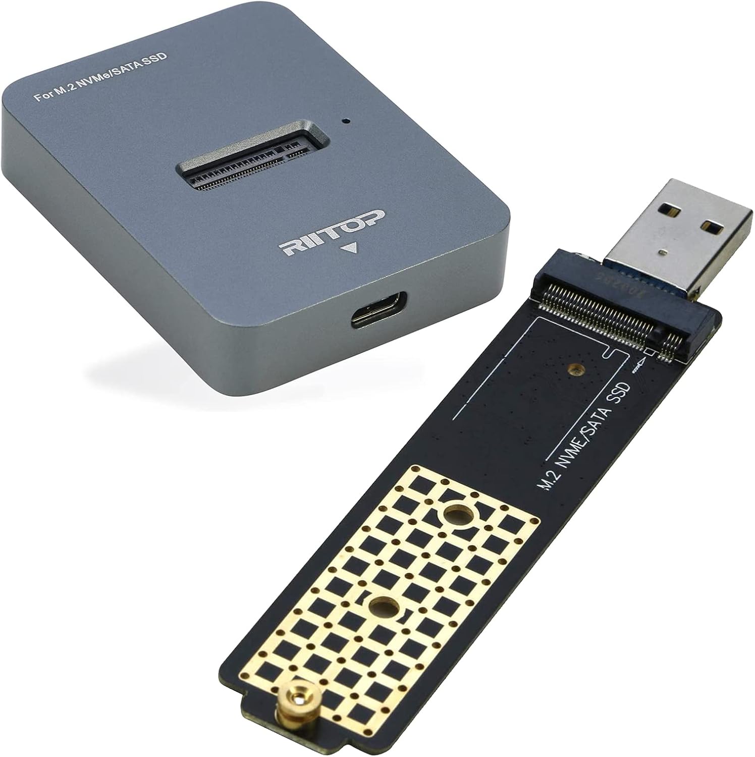 RIITOP M.2 to USB Adapter + M.2 Docking for Both M.2 NVMe SSD & SATA Based SSD
