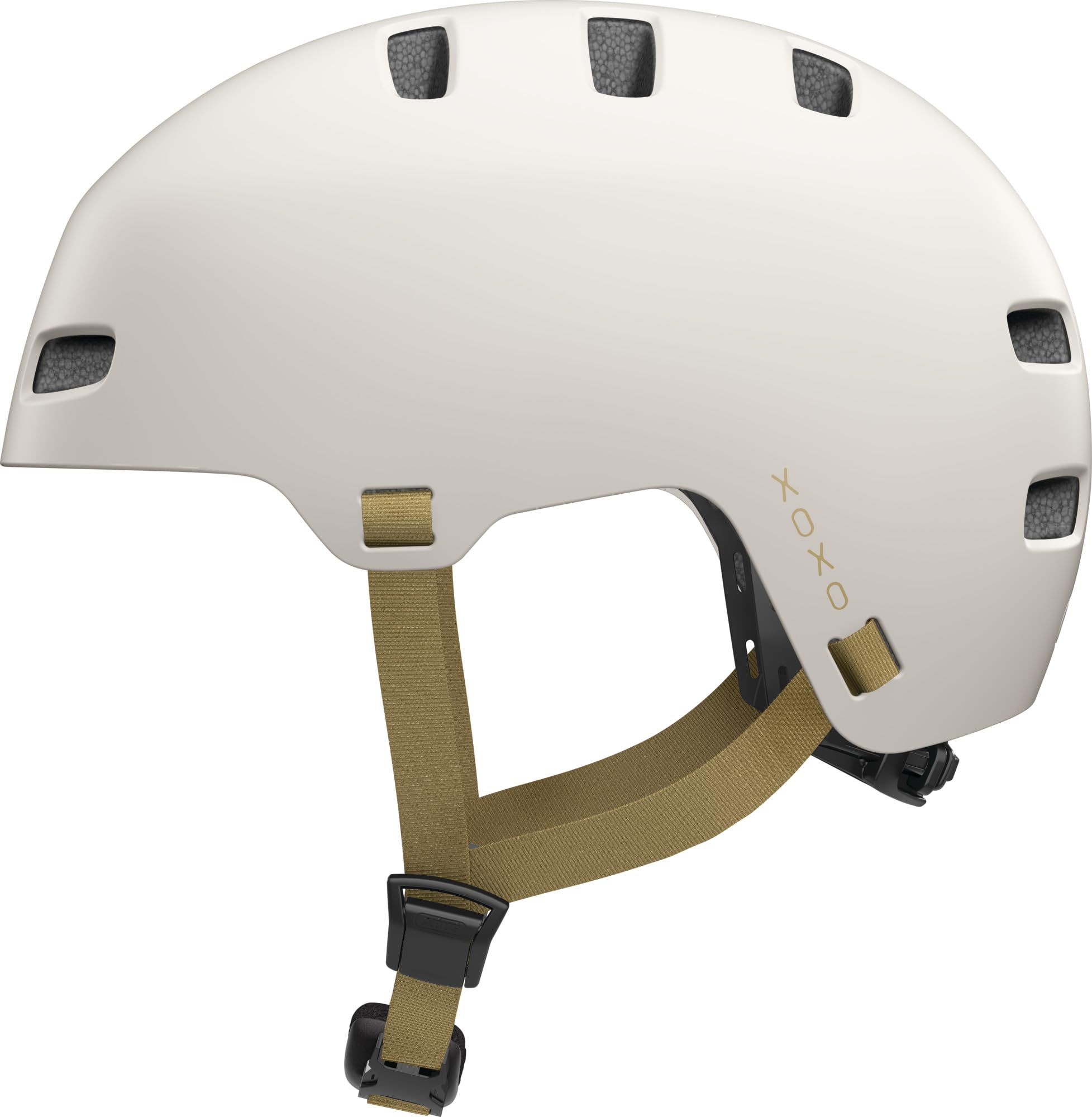 ABUS XOXO ECO Bike Helmet - city Helmet in Skater look - Helmet for Skateboard, Bike, scooter - all components partially or completely recycled - for Teenagers and Adults - Size S, taupe