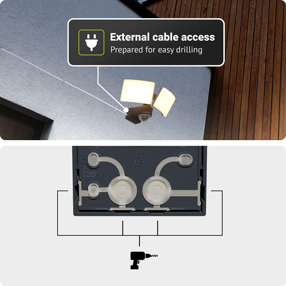 HOFTRONIC - LED Strahler mit Bewegungsmelder Außen - Luton - Inkl. Dämmerungssensor - IP65 wasserdicht - Schwenkbar - 3300 Lumen - 3000K warmweiß - 40W - Schwarz - Scheinwerfer - 5 Jahre Garantie