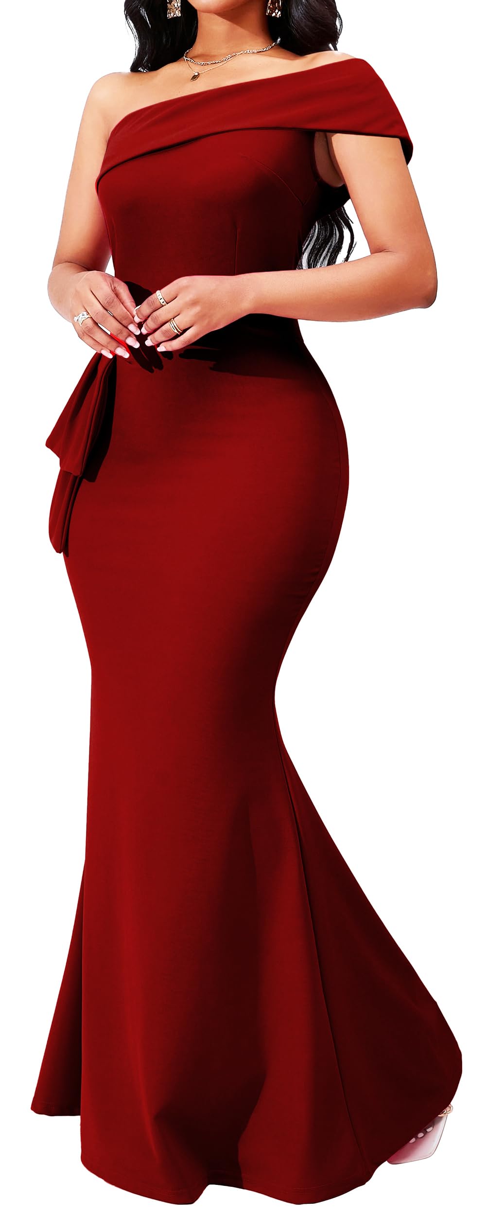 sexycherry Sx10733 Jumpsut para Mujer | Mono elegante de una pieza para mujer, con hombros descubiertos, sexy, para invitada de boda, fiesta, club